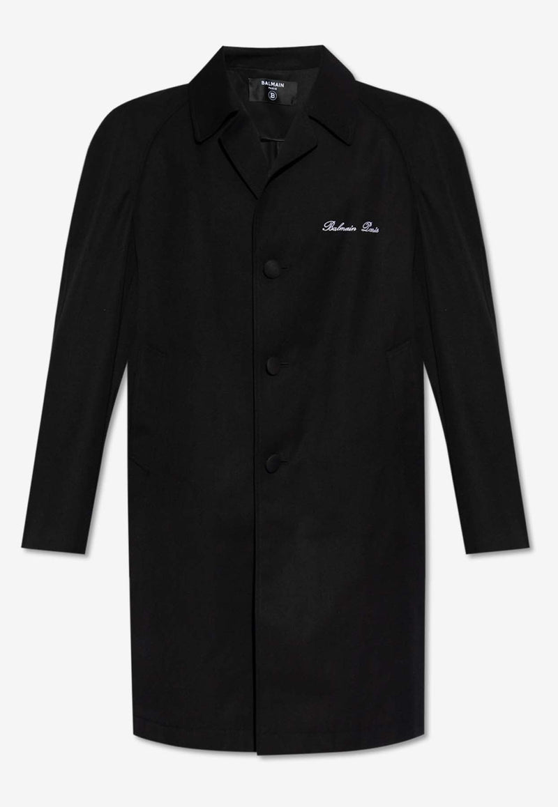 Signature Logo Single-Breasted Coat