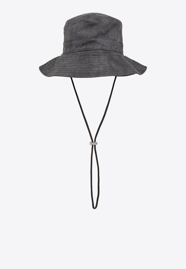 Embroidered Logo Denim Bucket Hat