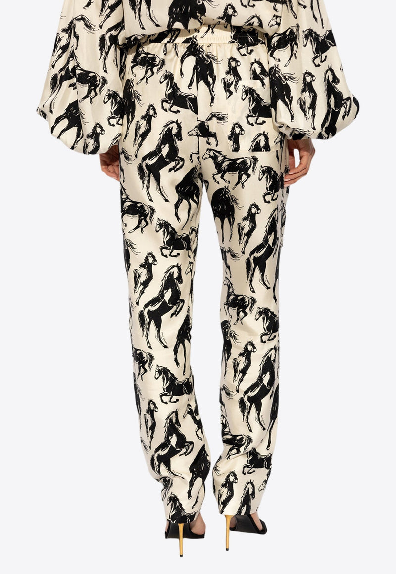 Horse-Print Pajama Pants