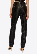 Leather High-Rise Trousers
