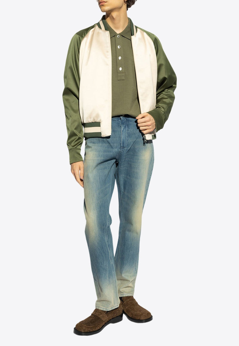 Straight-Leg Faded Jeans