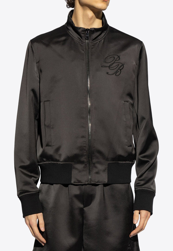 Logo Embroidered Bomber Jacket