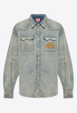 Logo Embroidered Denim Shirt