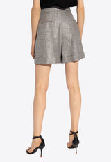 Tailored Metallic Mini Shorts