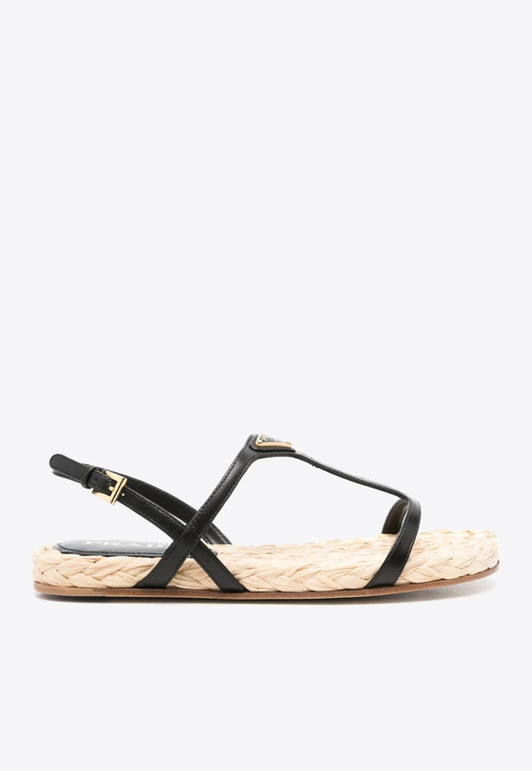 Enamel Triangle Logo Flat Sandals