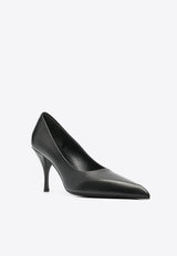 85 Pointed-Toe Calf Leather Pumps