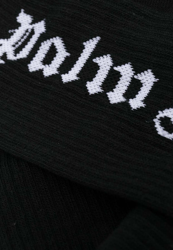 Intarsia Knit Logo Socks