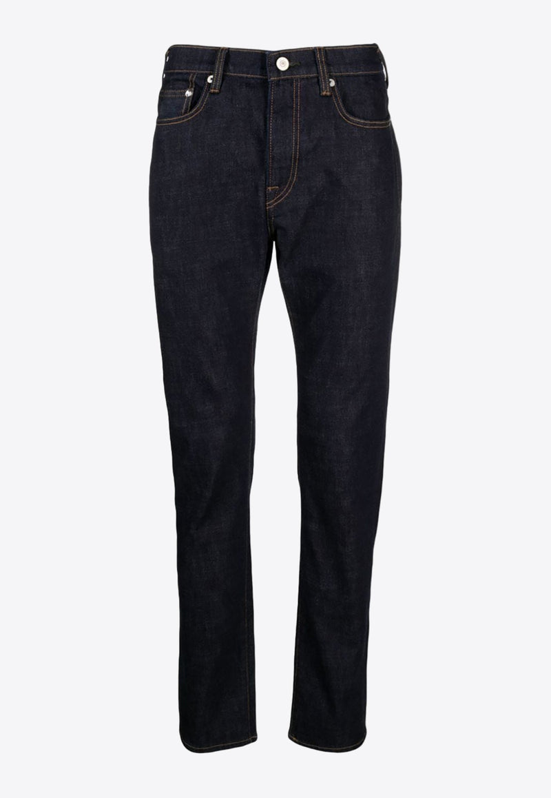 Contrast Stitching Washed Jeans