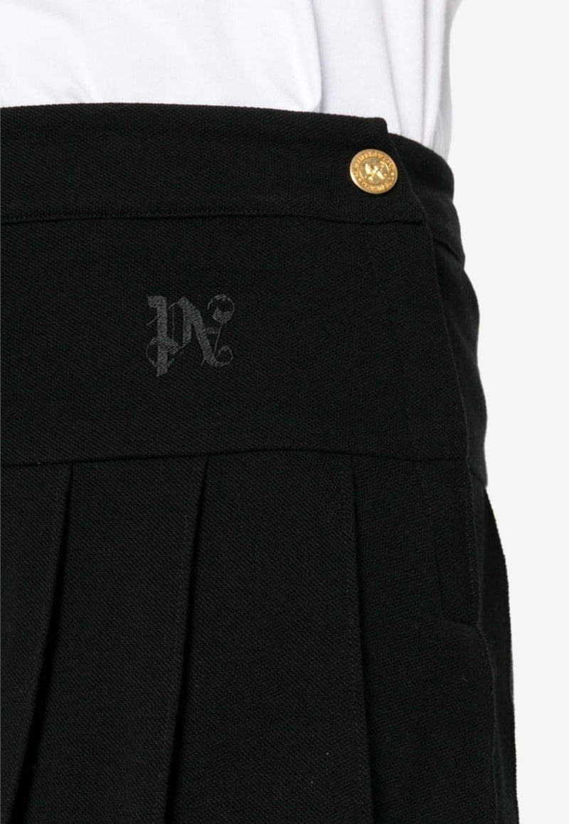 Monogram Pleated Mini Skirt