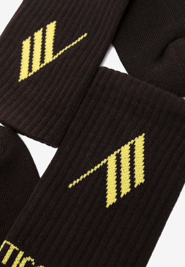 Intarsia Knit Logo Socks