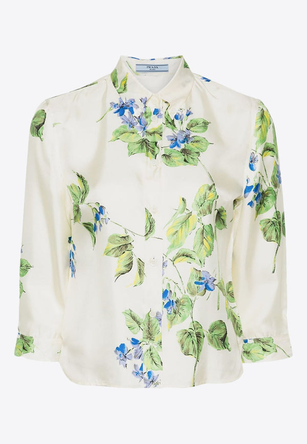 Floral Print Silk Shirt