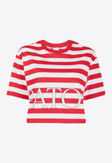 Striped Logo Cropped T-shirt