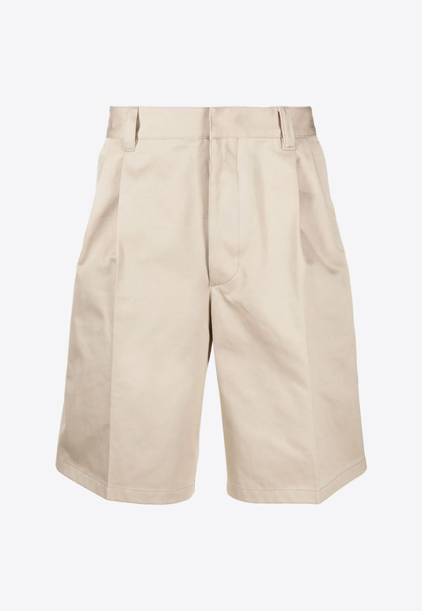 Wide-Leg Chino Shorts