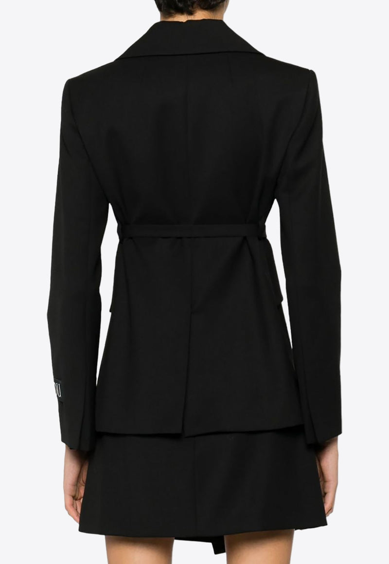Double-Breasted Belted Wool Blazer