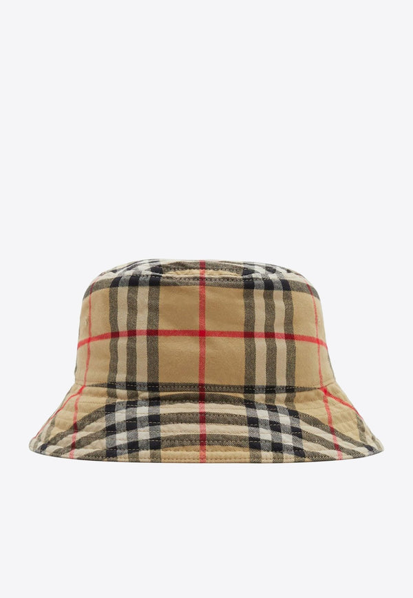 Vintage Check Pattern Bucket Hat