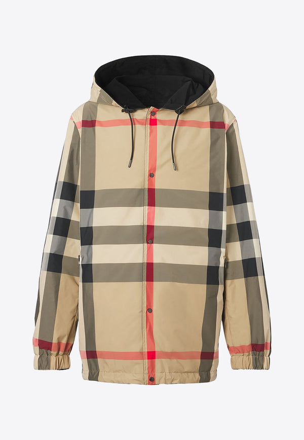 Reversible Checked Hooded Jacket