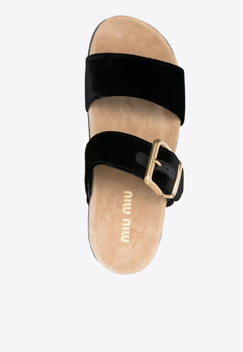 Suede Buckle Sandals