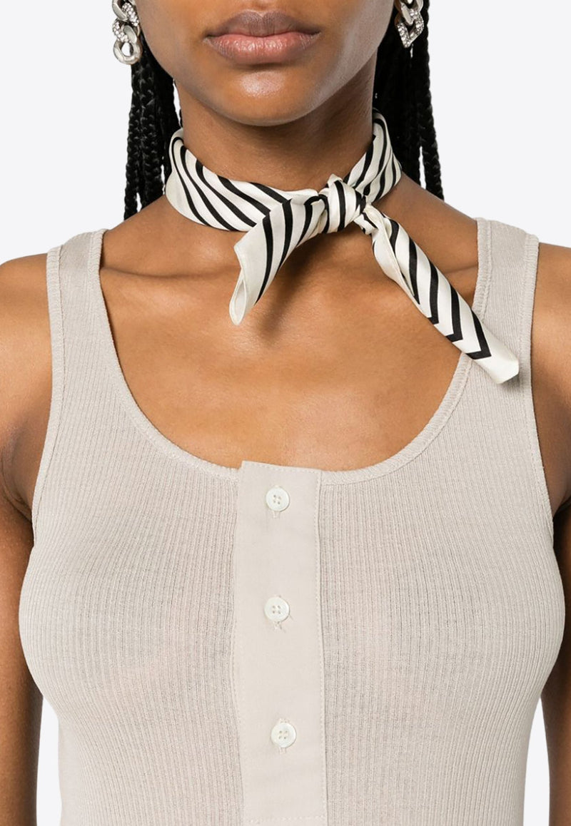 Ribbed Buttoned Tank Top