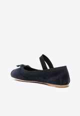 Suede Logo Ballet Flats