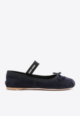 Suede Logo Ballet Flats