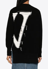 Logo-Intarsia Wool Cardigan