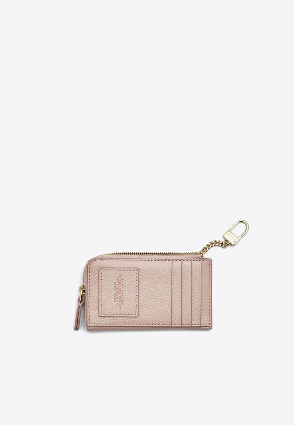 Grained Leather Top Zip Wallet