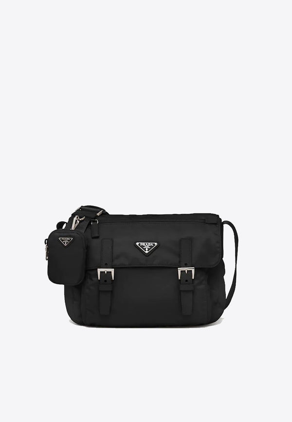 Re-Nylon Logo Plaque Crossbody Bag