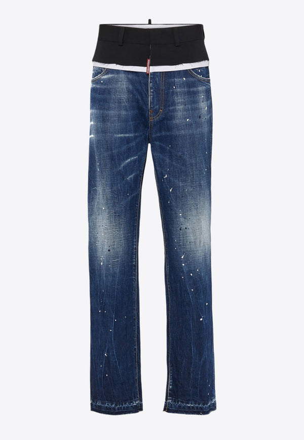 Paint Splatter Washed Jeans