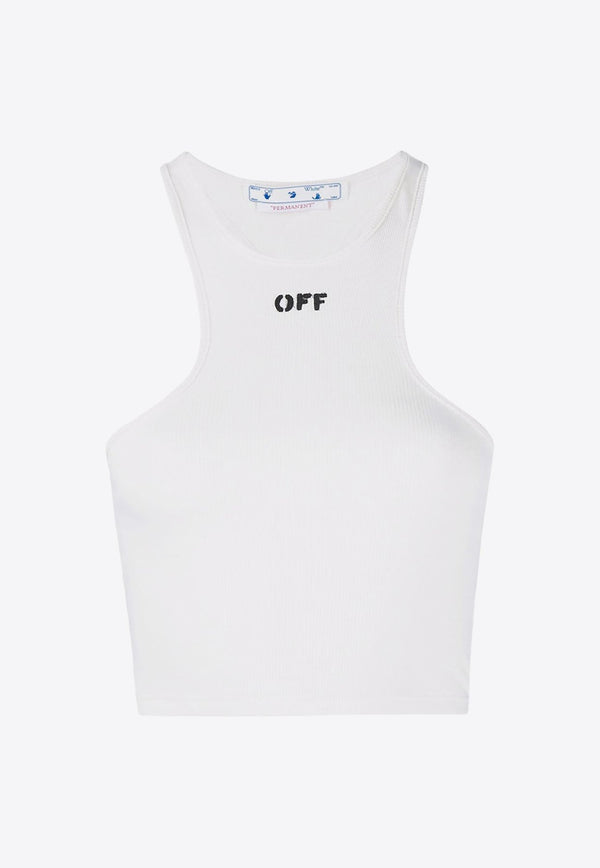 OFF Stamp Ribbed Crop Top