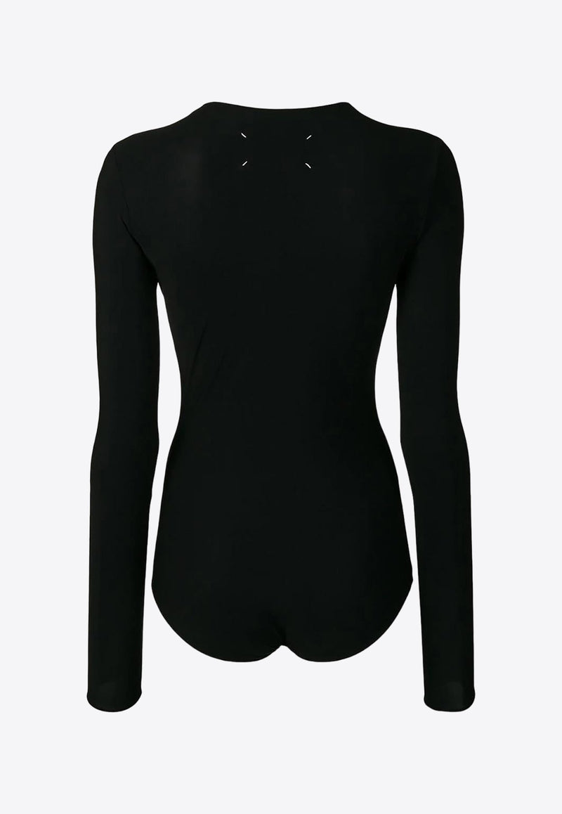 Long-Sleeved Ribbed Bodysuit