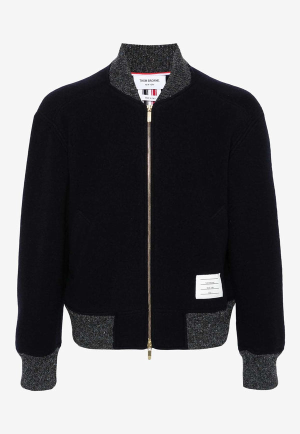 Name Tag Patch Wool Bomber Jacket