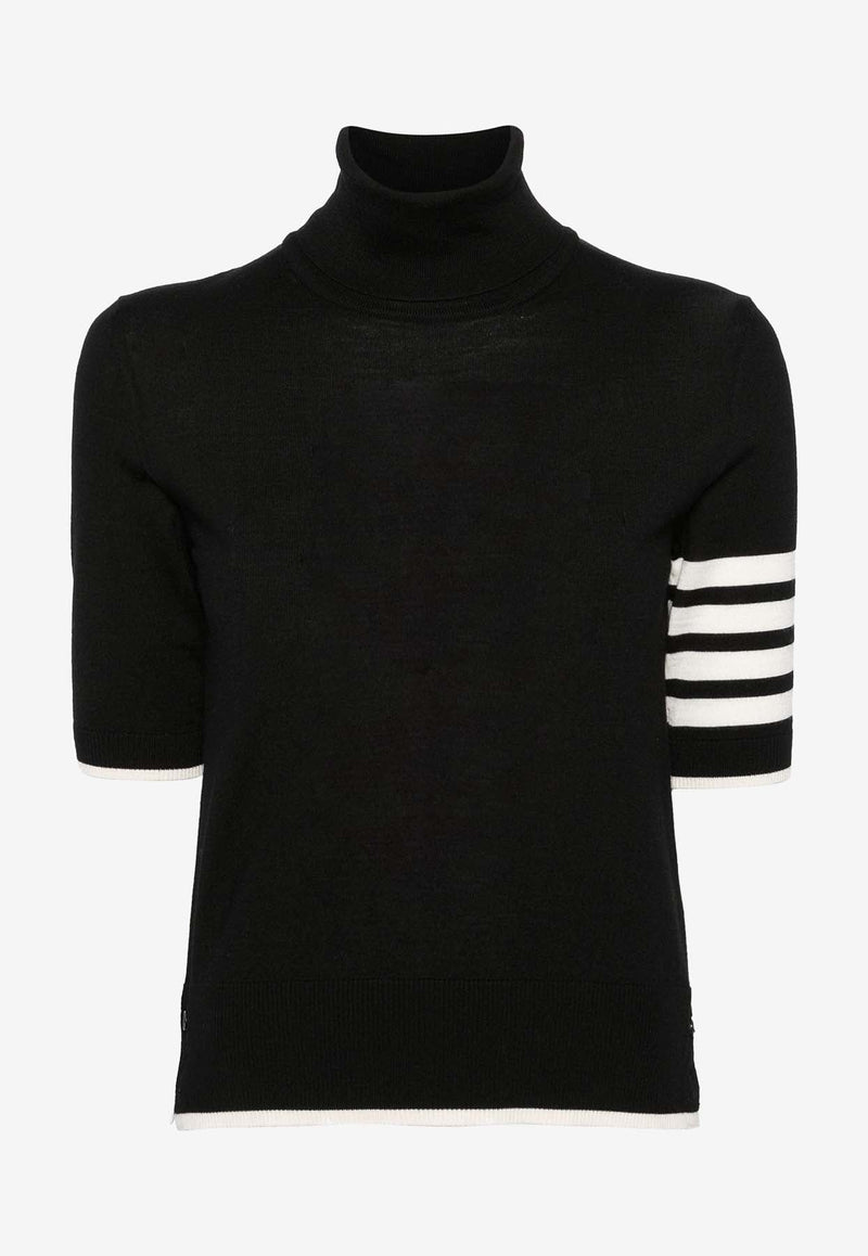 4-bar Stripes Turtleneck Wool Knit Top