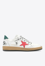 Ball Star Distressed Leather Sneakers