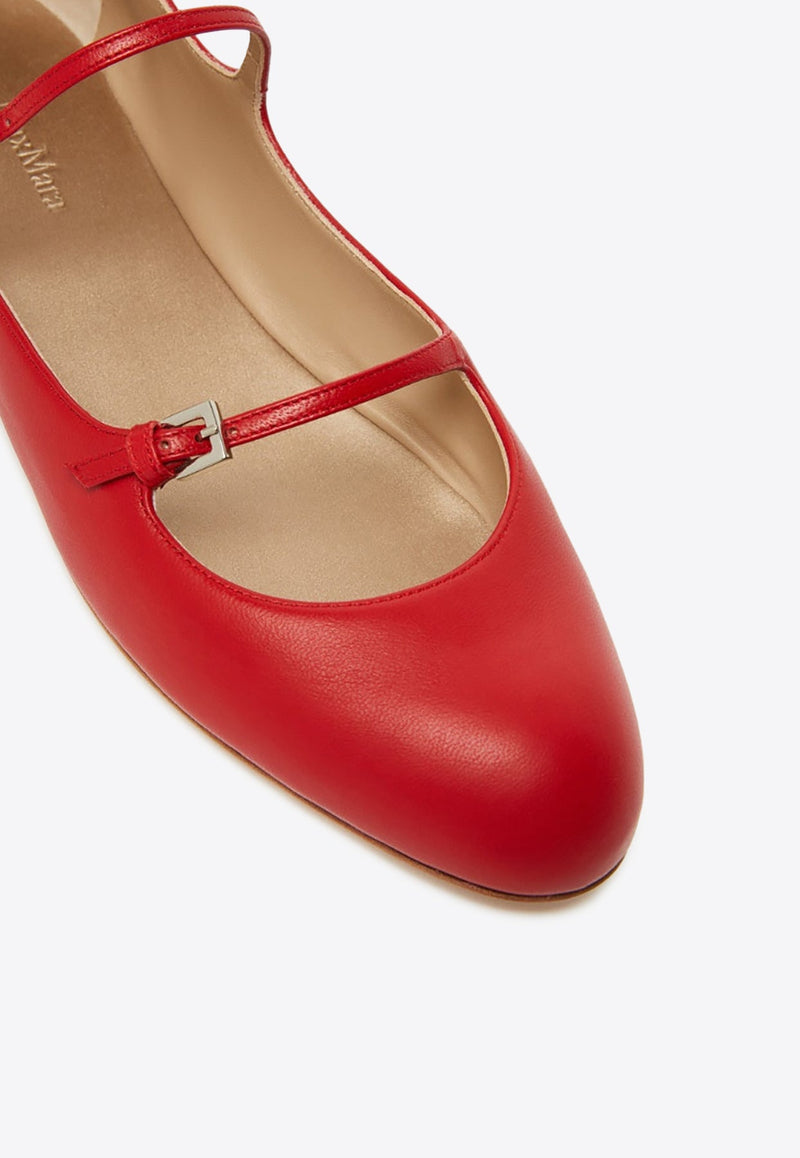 Circus Double-Strap Nappa Leather Ballet Flats