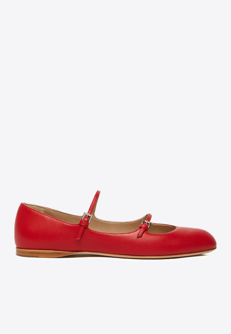 Circus Double-Strap Nappa Leather Ballet Flats