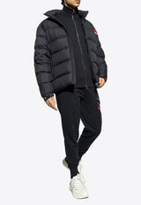 Striped Logo Patch Down Jacket