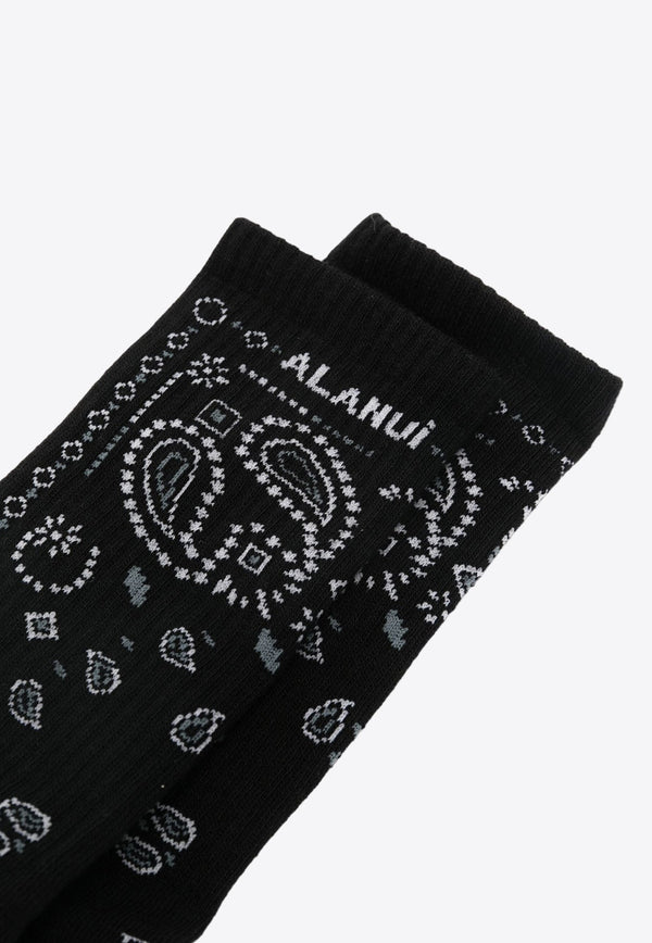 Bandana Print Ribbed Socks