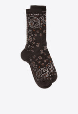 Bandana Print Ribbed Socks