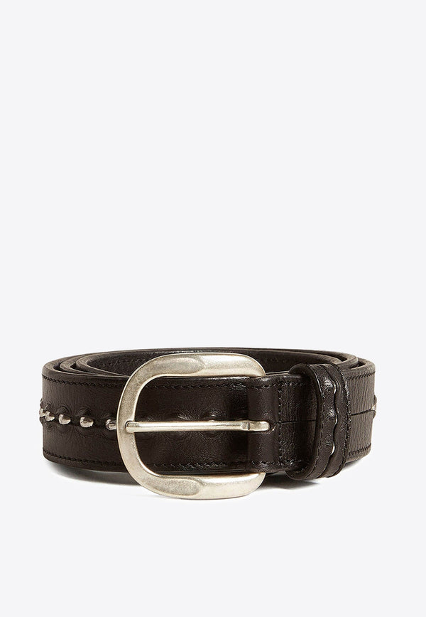 Studded Calf Leather Belt