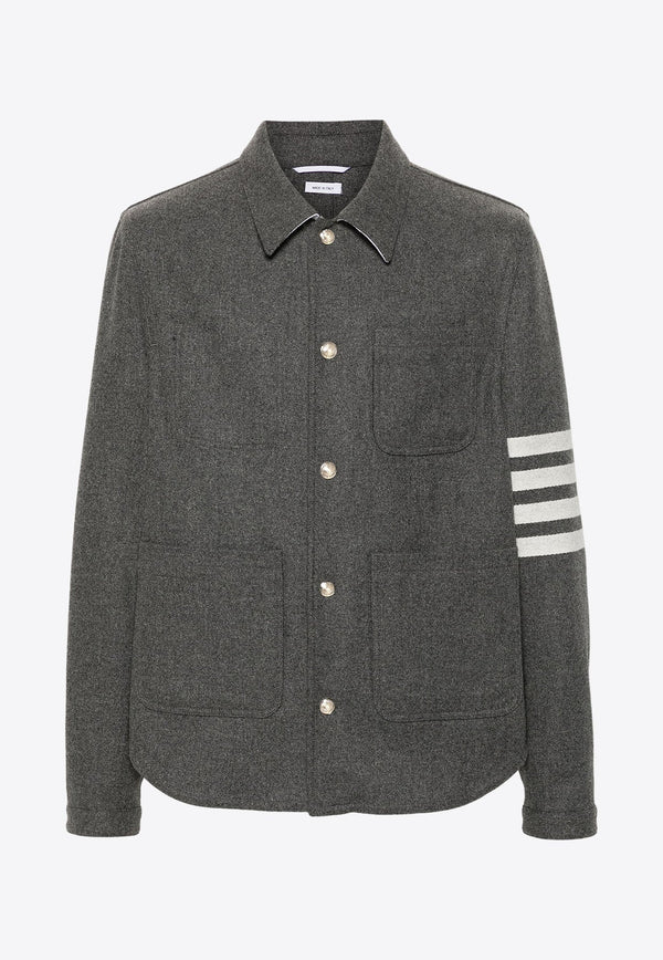 4-bar Stripes Felted Utility Jacket