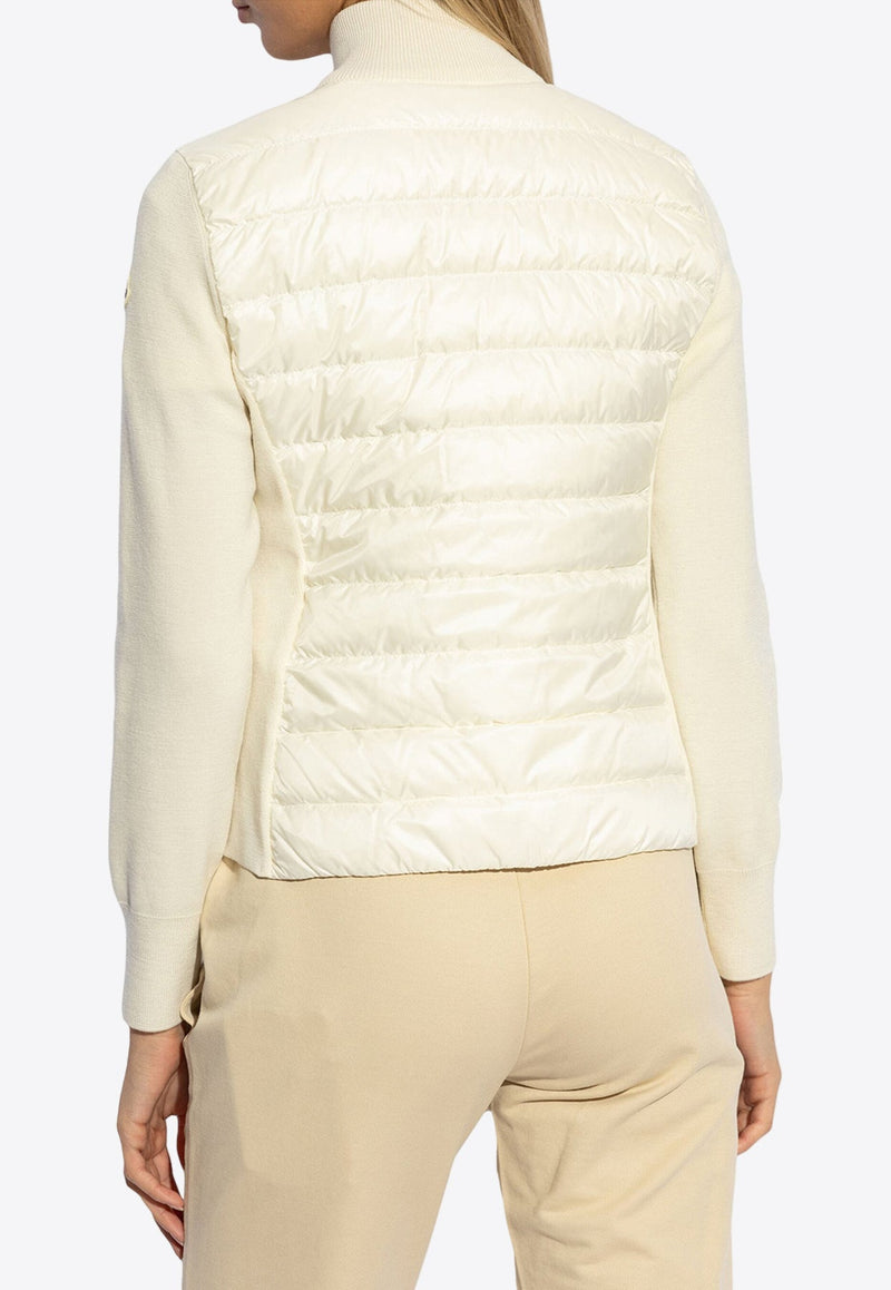 Knitted Panel Puffer Jacket