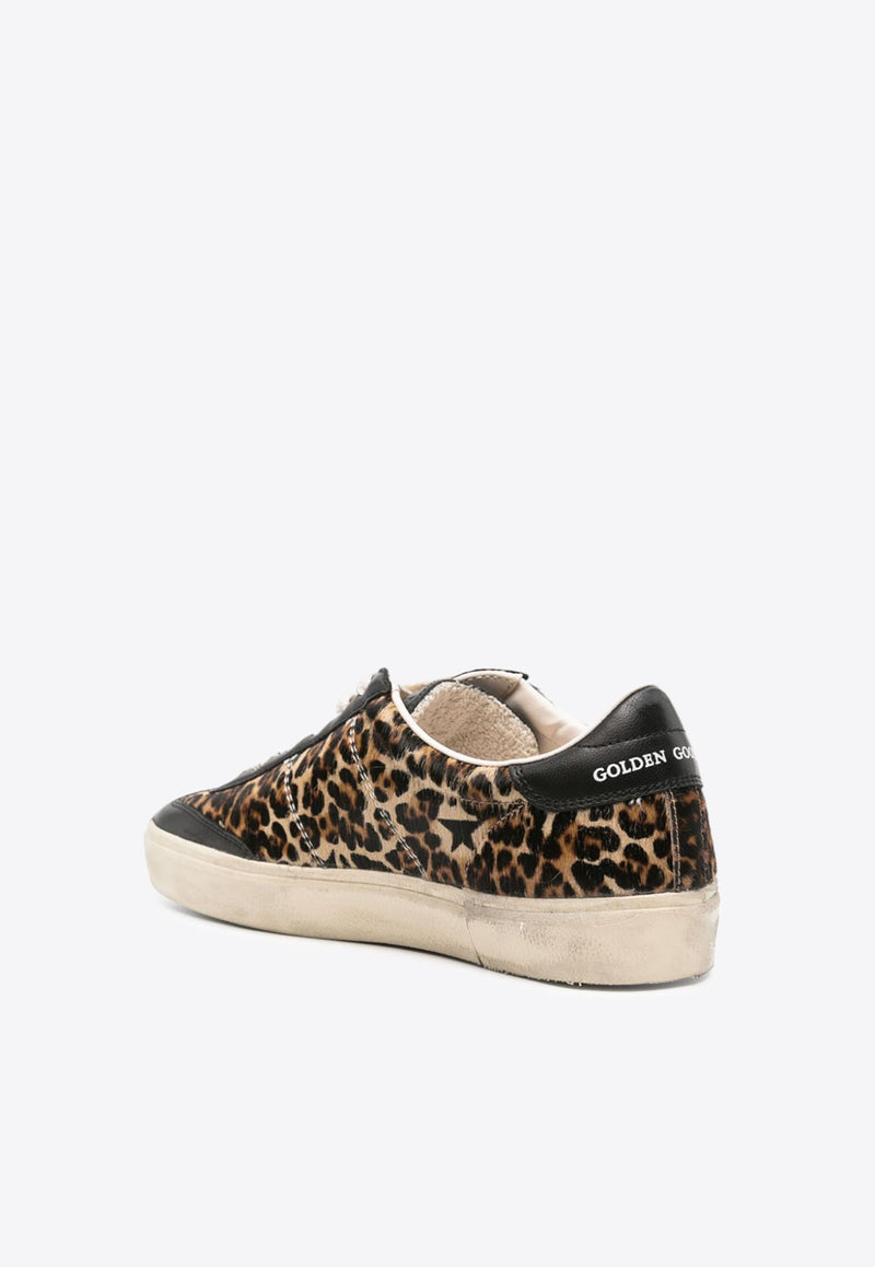 Soul Star Leopard Print Leather Sneakers