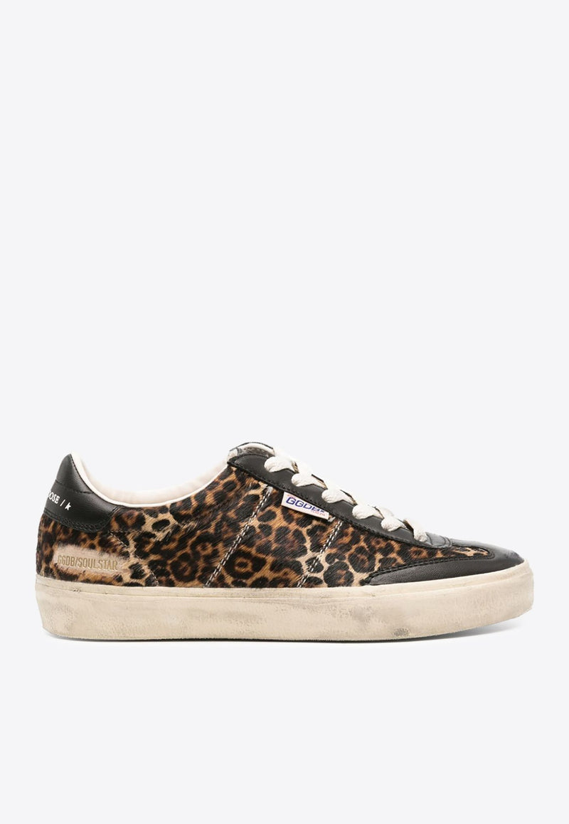 Soul Star Leopard Print Leather Sneakers