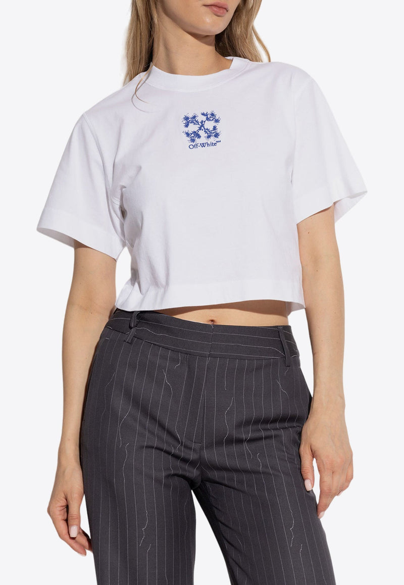 Embroidered Arrows Cropped T-shirt