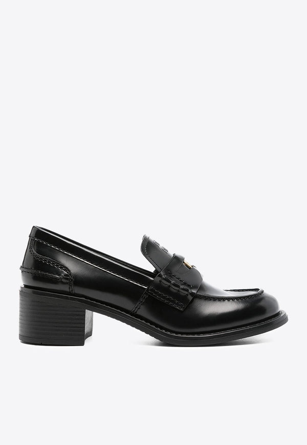 Brushed Leather Penny Loafers