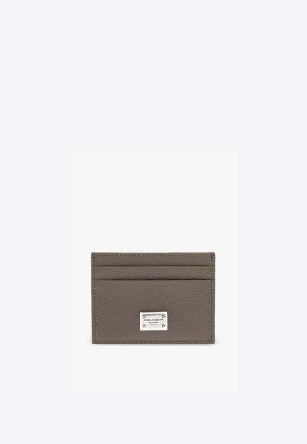 Logo Plaque Leather Cardholder