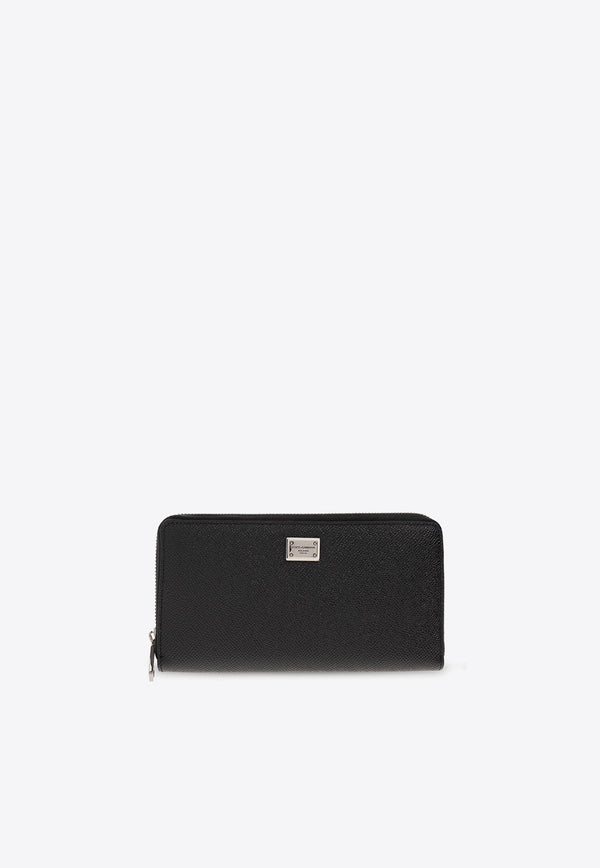 Logo Plaque Zip-Around Wallet