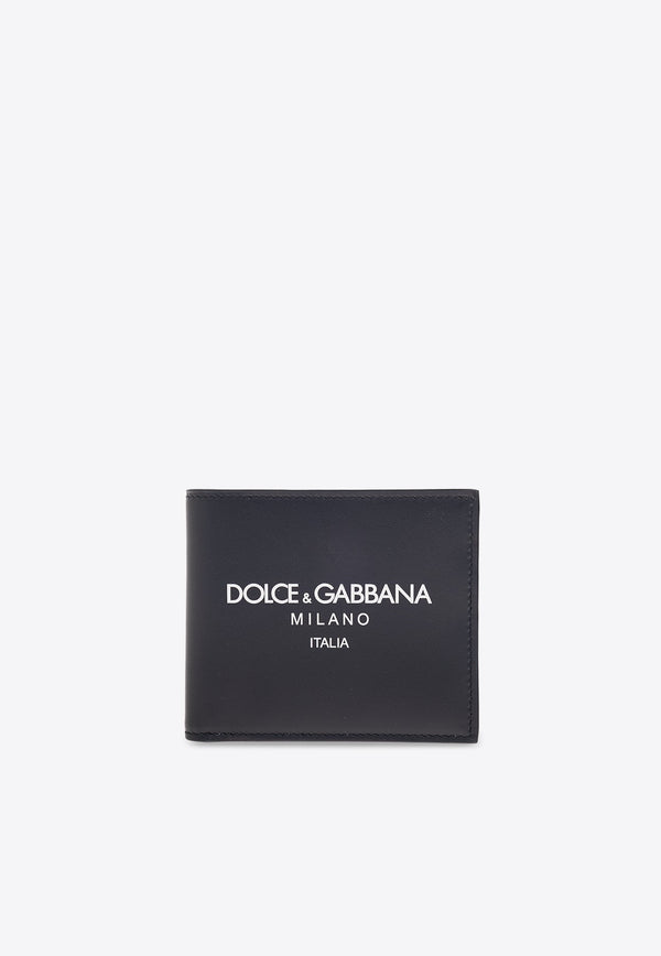 Logo Printed Calf Leather Wallet