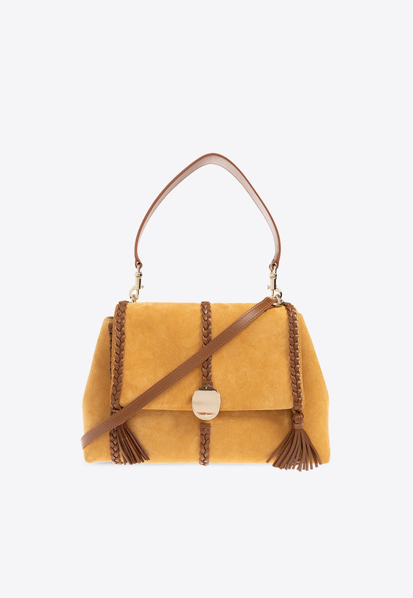 Medium Penelope Suede Shoulder Bag