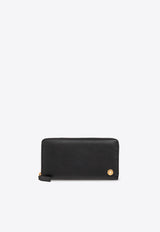 Medusa Logo Plaque Leather Wallet